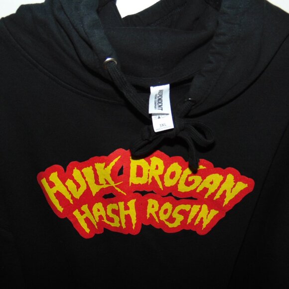 Rare Hulk Drogan Hash Rosin Black Red Hoodie Hogan Men's Funny Sweatshirt 3XL - Picture 1 of 9